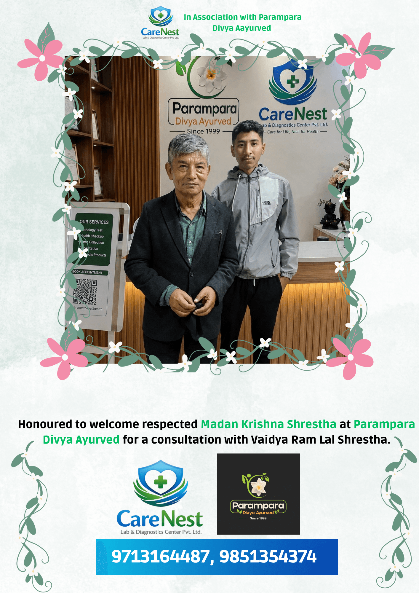 Legendary Nepali actor and singer Madan Krishna Shrestha visiting CareNest