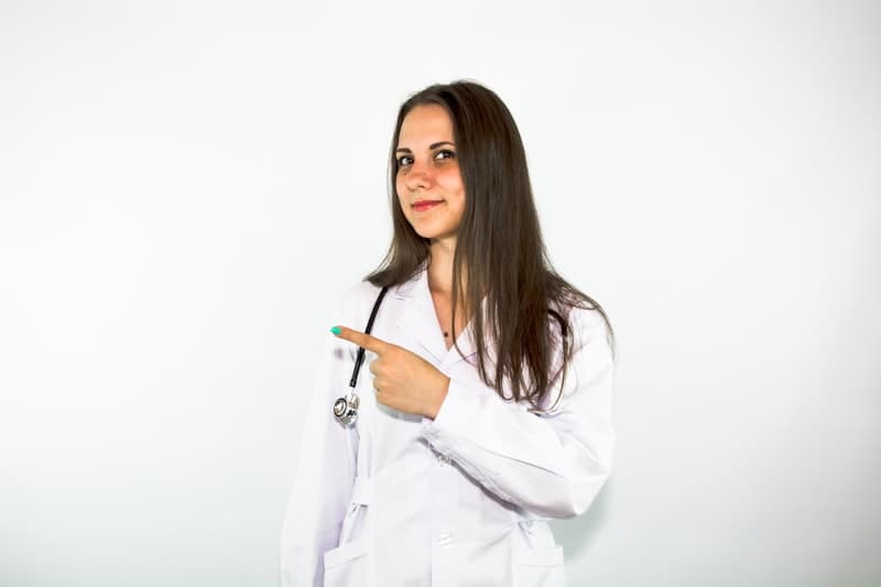 Doctor in a white lab coat